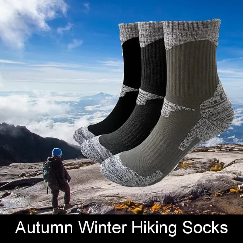 3Pairs Thick Hiking Socks Compression Non Slip Winter Camping Thermal Socks Warm Sports Socks Men Women Trekking Socks Snowboard