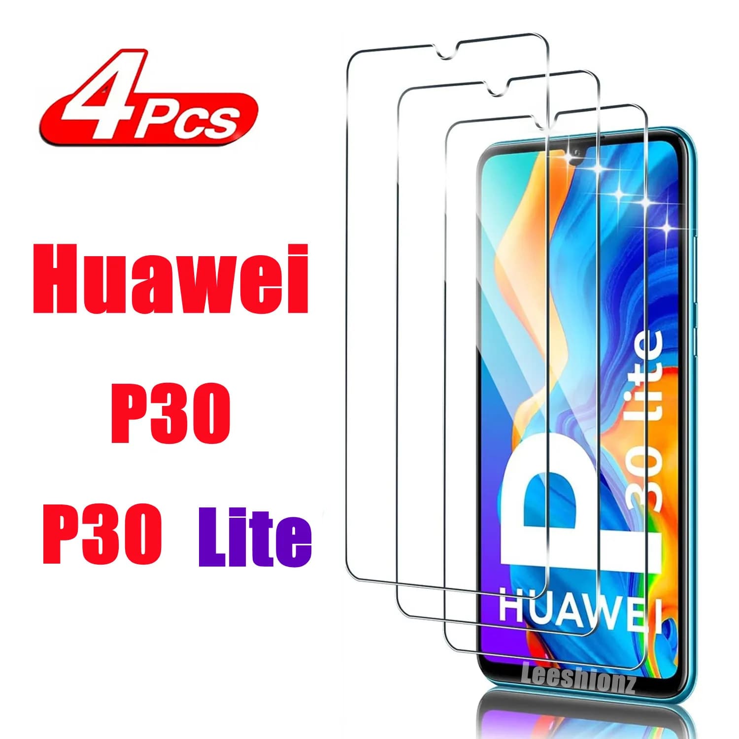 2/4Pcs Screen Protector Glass For Huawei P30 P30Lite Tempered Glass Film