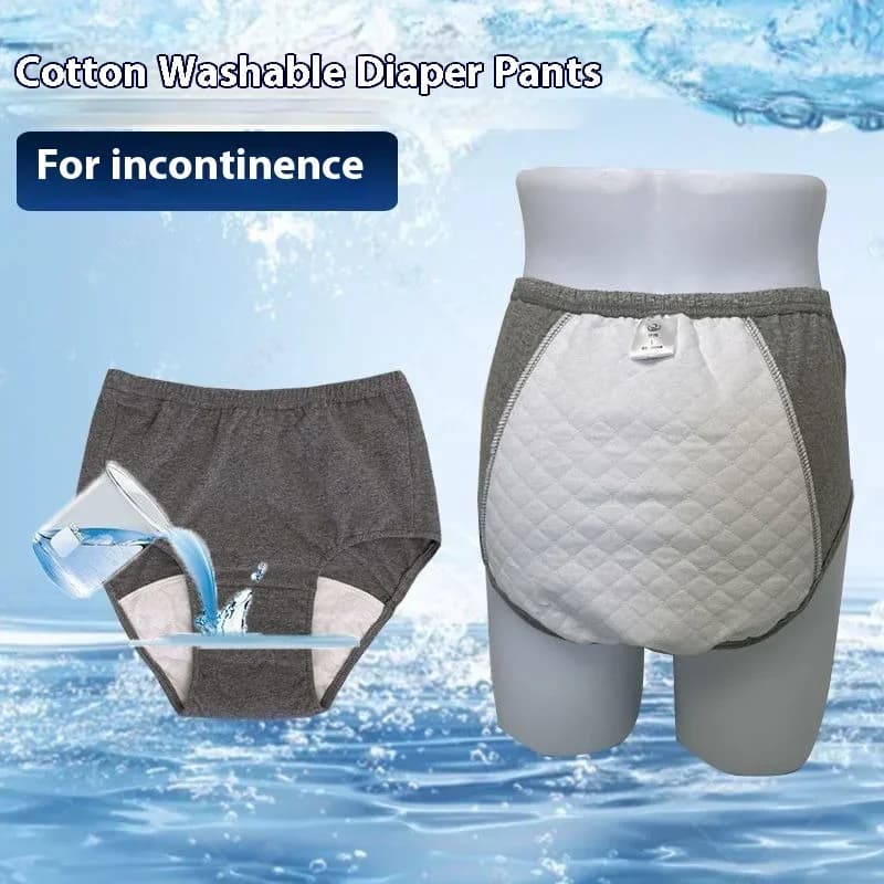 Elderly Breathable Anti-leakage Panties Cotton Washable Adult Waterproof Diaper Head Anal Pull-up Pants Men Women Underwear