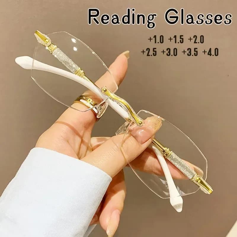Retro Ultralight Cutting Frame Women Presbyopia Eyeglasses Blocking Blue Light Reading Glasses Farsighted Eyewear with Diopters