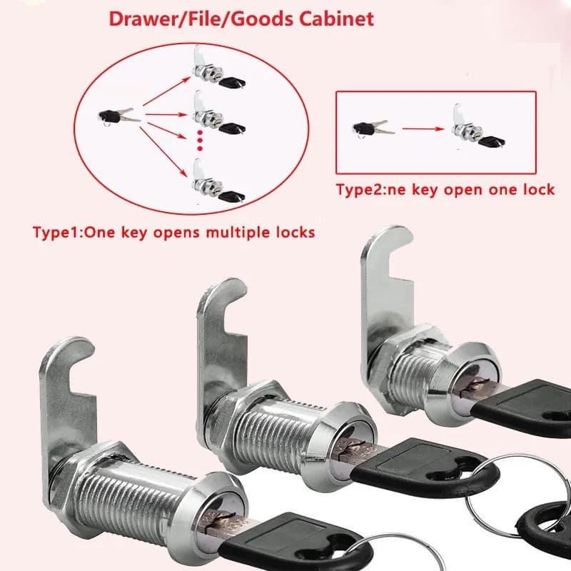 File/Goods/ Drawer Cabinet Locks With 2 Keys Lock Furniture Hardware Door Cabinet Lock For Office Desk Letter Box Cam Locks