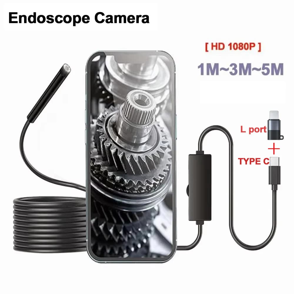Type-C Endoscope Camera 1080P 2MP 1/3/5/10M Inspection Camera Car Pipeline Borescope For Android IOS iphone(15,16)