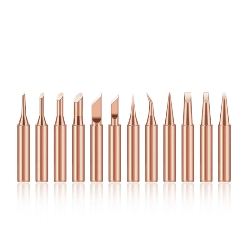 10Pcs Soldering Iron Tip Pure Copper 900M Soldering Iron Head Set Inside Hot Bare Copper Electric Soldering Iron Welding Tools