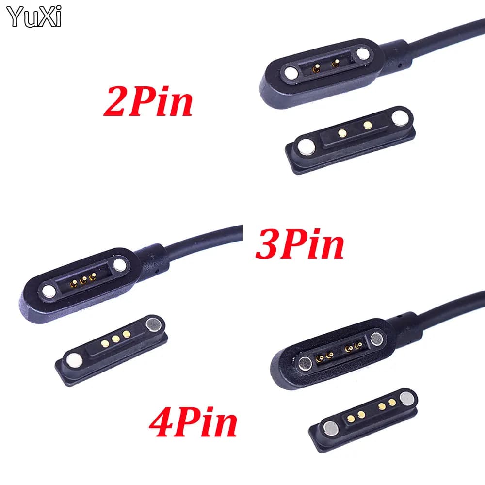 2/3/4Pin Magnetic USB Charging Data Cable Male Female Pogo Pin Connector Power Port Magnets Contact Pad PCB Socket