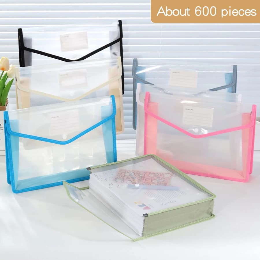 Large Capacity A4 File Folders Waterproof Stationery Storage Pouch File Organizer Bag Envelope Folder School Supplies