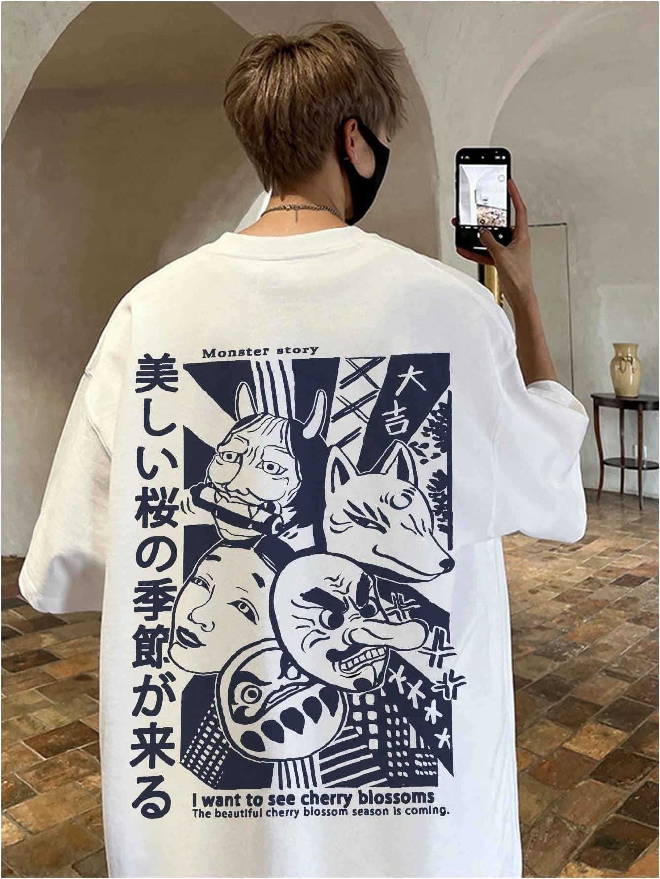 Harajuku Monster Anime Men T-shirts Oversize Fashion Vintage Y2k Unisex Tees Short Sleeve Casual Clothing Summer Cotton Male Top