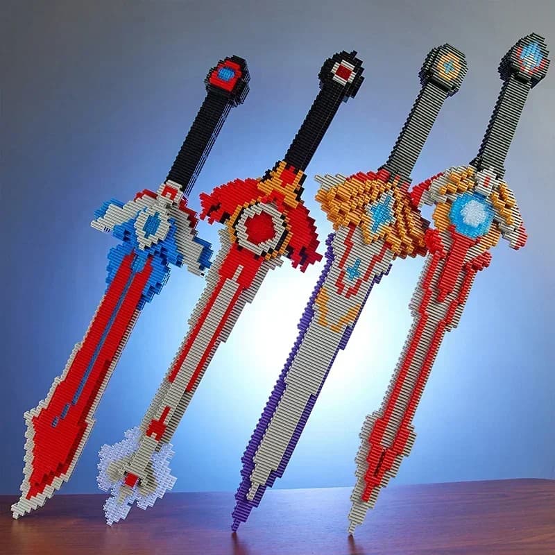 Sword Building Block Toy Model Cosplay Simulation Sword Assembled Toys Ninja Knife Weapon Bricks Toys Creative Gift For Children