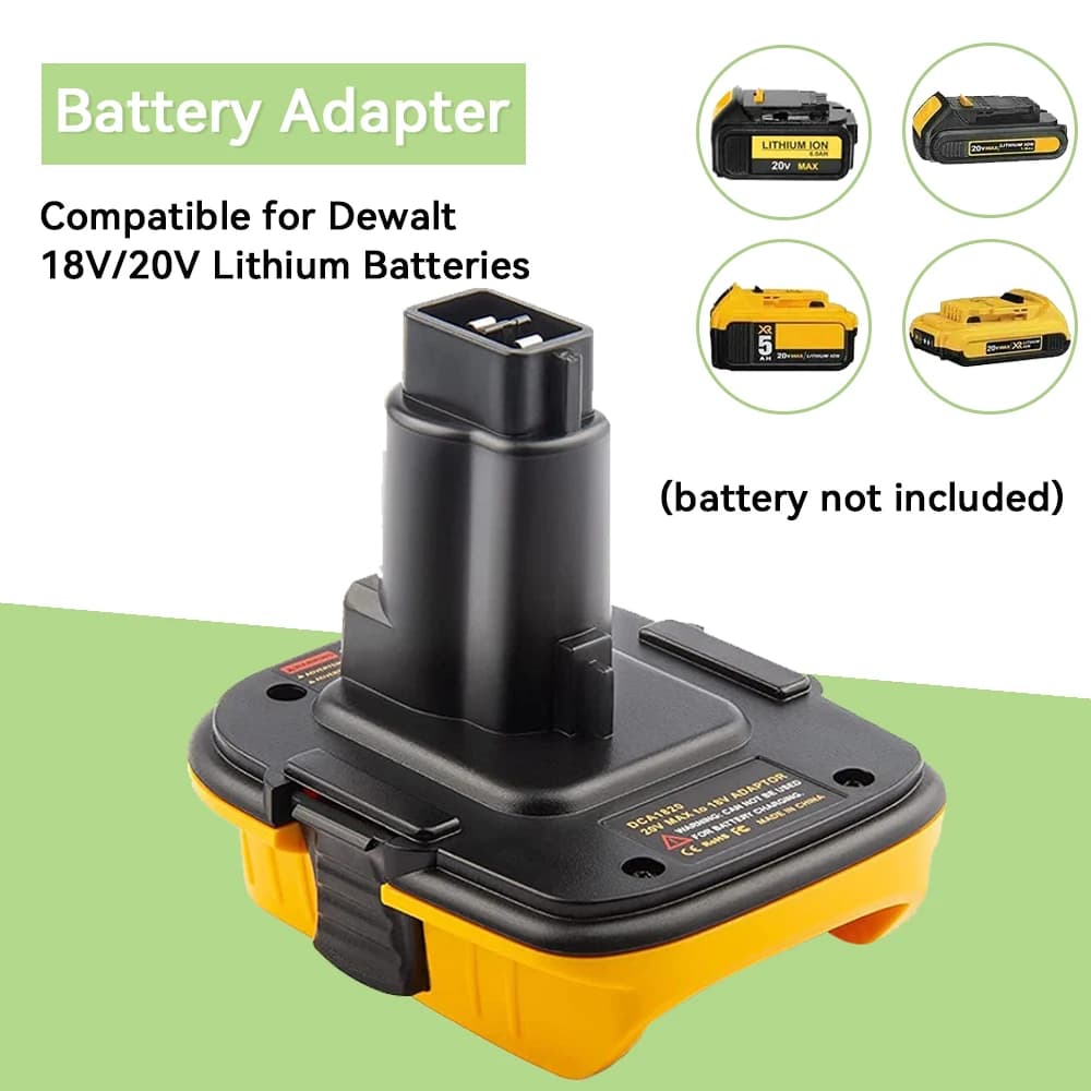 20V Battery Adapter DCA1820 for Dewalt 18V Tools Convert Dewalt 20V Lithium Battery for DC9096 DE9098 DE9096 with USB