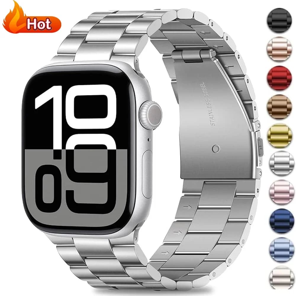 Stainless Steel Strap for Apple Watch Ultra 2 Band 46mm 49mm 40mm 44mm 42mm 41mm 45mm Bracelet IWatch Series 10 9 8 7 SE 6 5 4