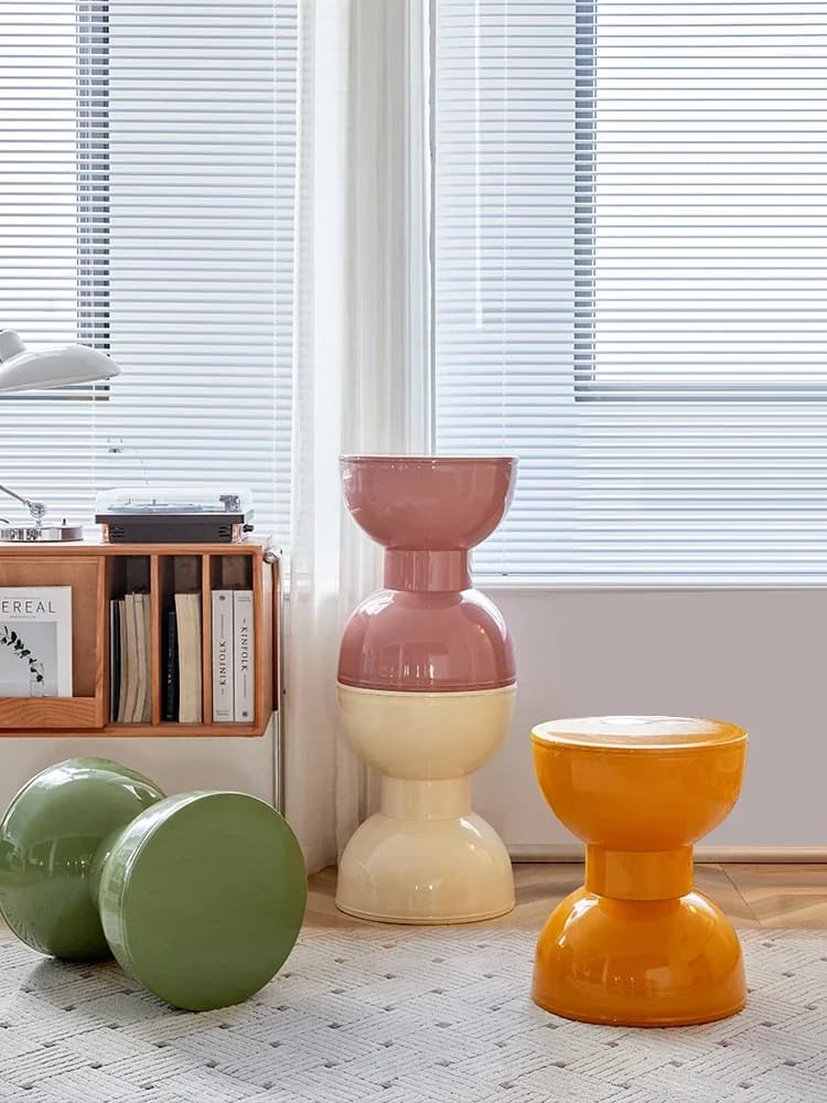 Nordic Low Stool Household Plastic Stool Living Room Leisure Stool Creative Small Round Stools Entrance Shoe Changing Stools