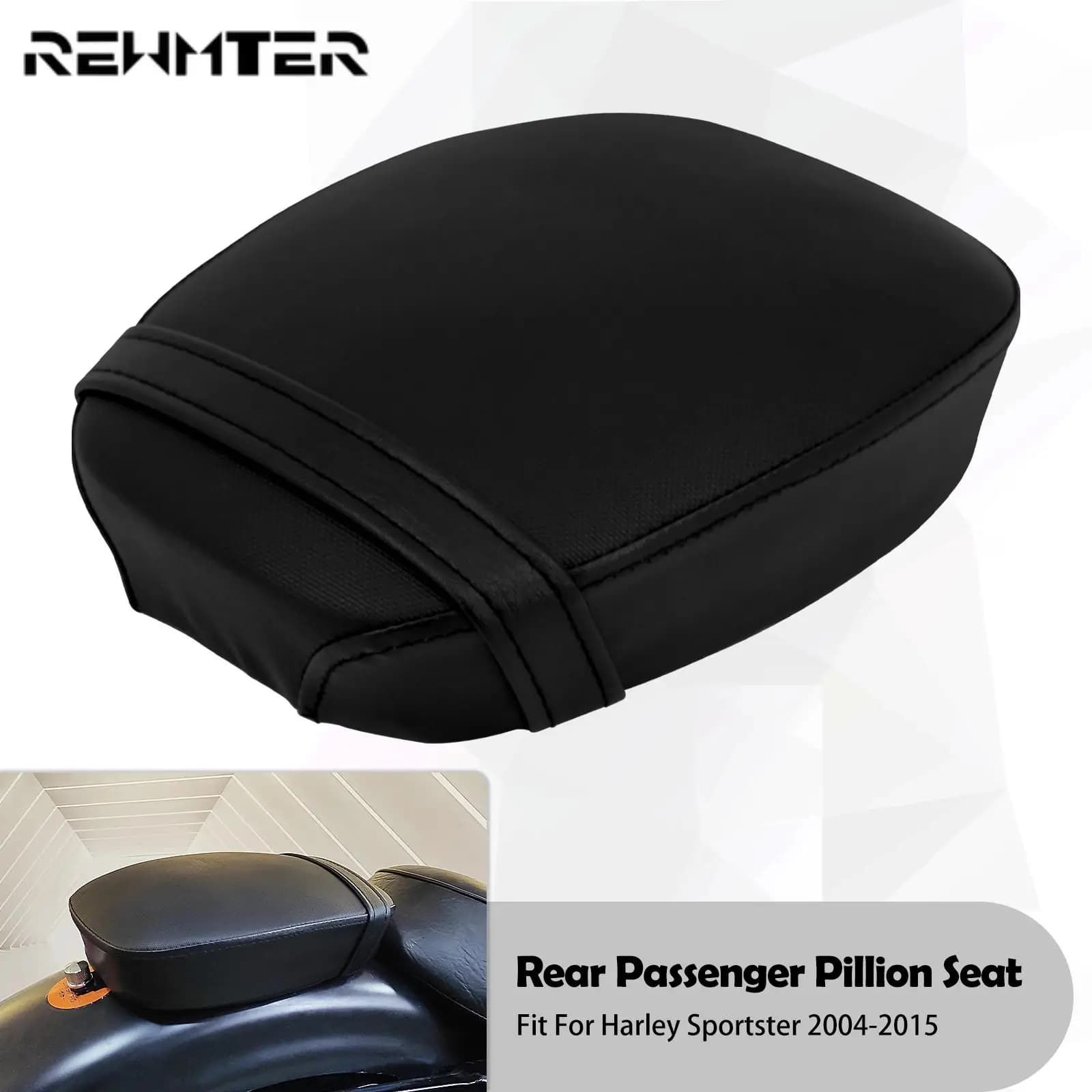 Motorcycle Rear Passenger Seat Cushion Pillion Black Seat Pad For Harley Sportster XL 883 1200 48 Forty Eight 2004-2022 2023