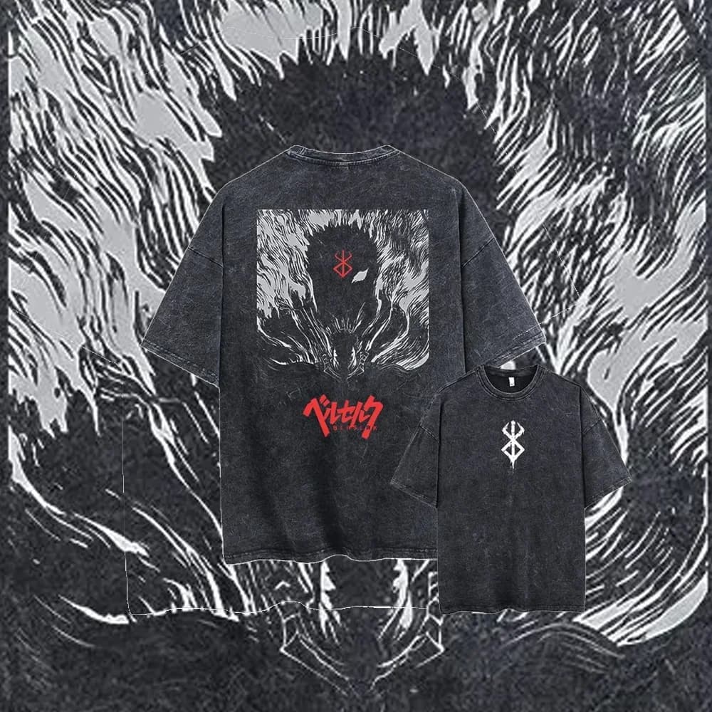 Anime Berserk T-shirts for Men New in Tops and T-shirts Cotton Men's Clothing Y2k Oversized GYM Graphic Sexmachine Vintage T-shi