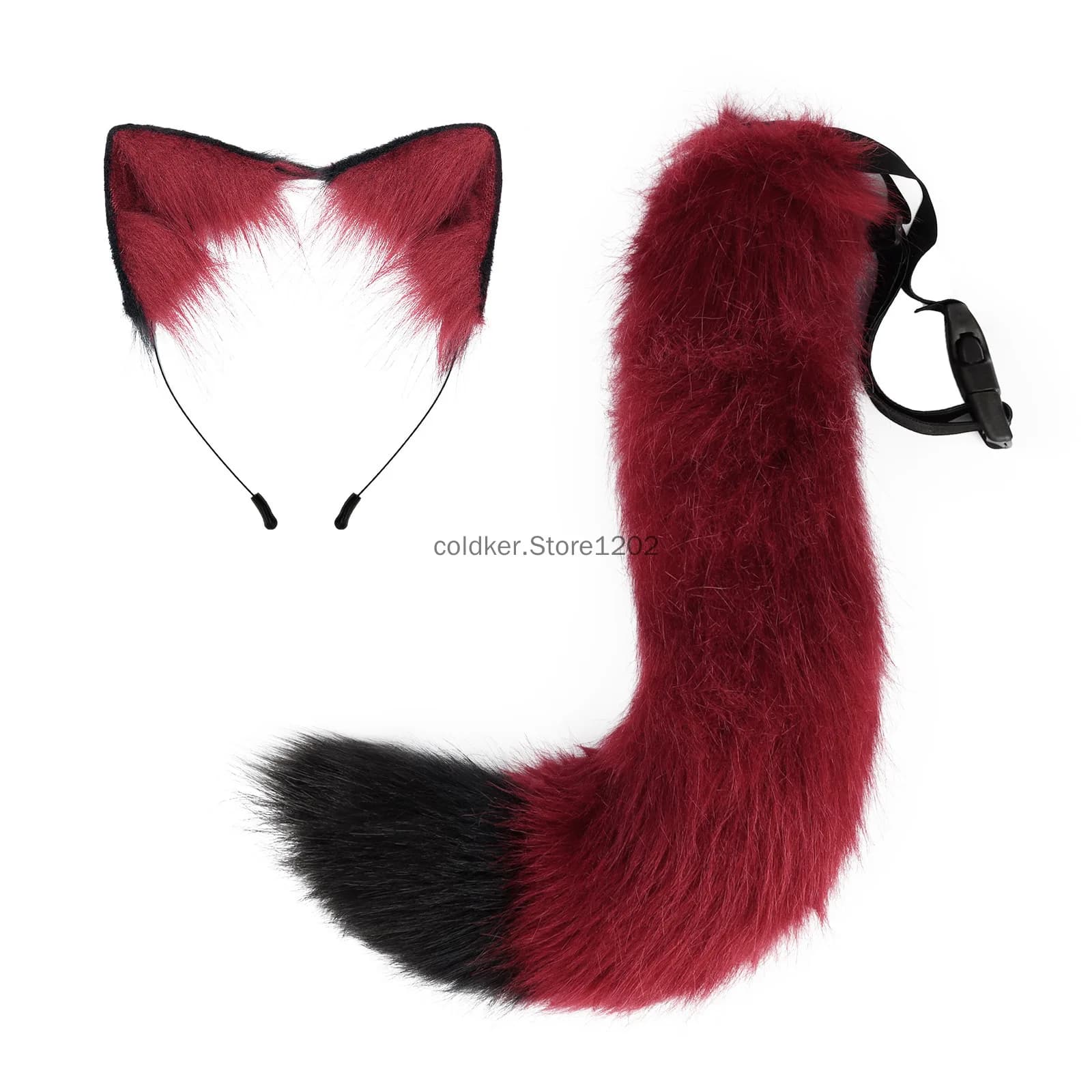 Christmas Halloween Party Fox Tail Plush Fox Ears Hair Band Cosplay Anime Exhibition Dress Up Accessories Furry Lolita Headband