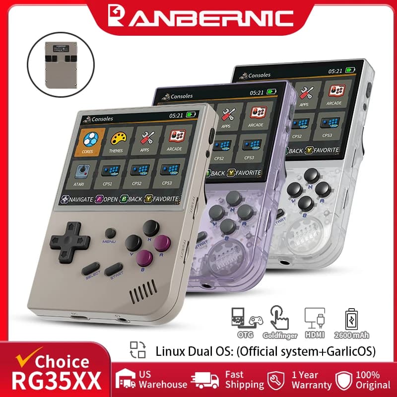 ANBERNIC RG35XX Handheld Game Player Linux Dual OS Official GarlicOS 2600mAh 3.5" IPS HD TV Outpu Portable Retro Gaming Console