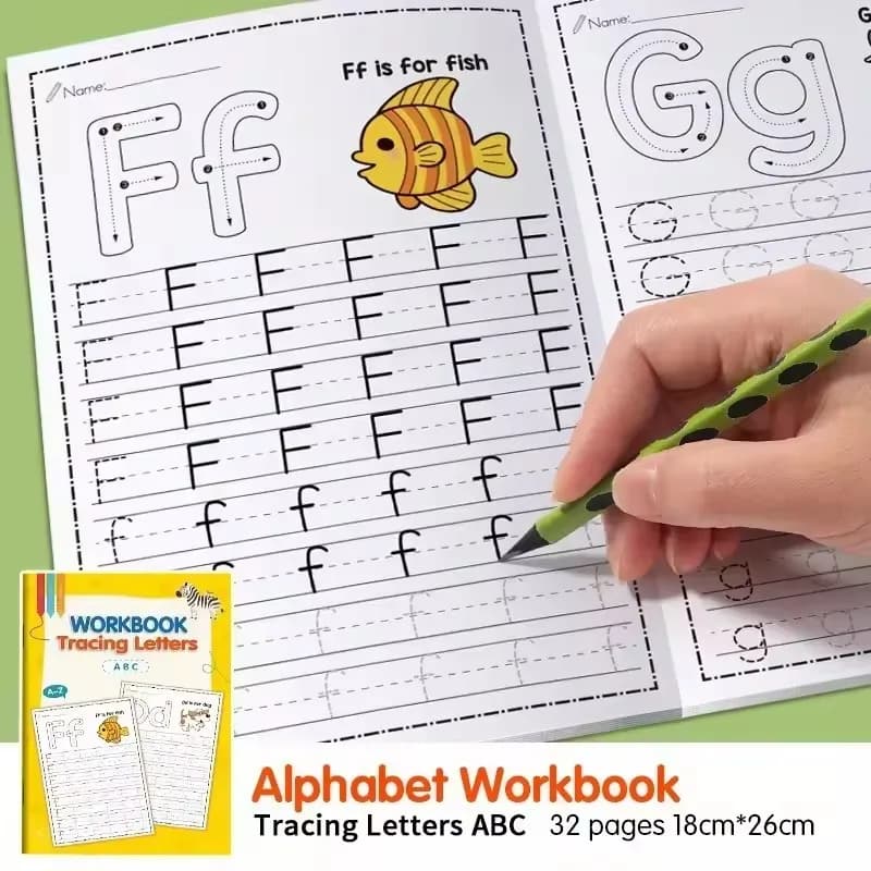 26 Alphabet Practicing Uppercase and Lowercase Letters English Coloring Book Pen Control Training Handwriting Practice Book