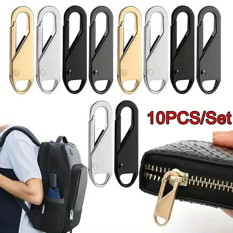 10Pcs Zipper Slider Instant Universal Repair Kit Replacement for Broken Buckle Travel Bag Suitcase Tent Backpack Zippers