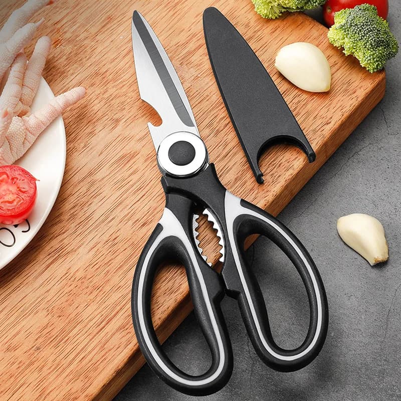 Thickened Kitchen Scissors Strong Chicken Bone Scissors Household Multi-Functional Food Scissors Sharp and Durable