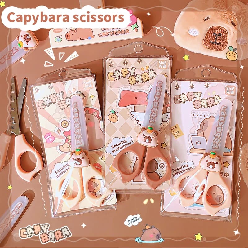 pretty school useful back to school stationery scissors cute capybara craft scissors Mini scissors for diy children's scissors