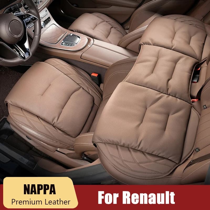 Car Seat Cushion NAPPA leather Car Seat Cover Universal For Renault Megane 1 2 3 4 Kangoo Koleos Modus Kadjar Captur Laguna