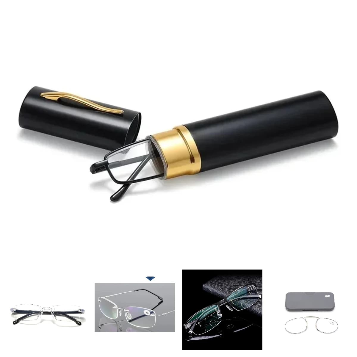 Fashion anti blue light reading glasses, mini portable pen holder, high-definition fashion, ultra light reading glasses for both