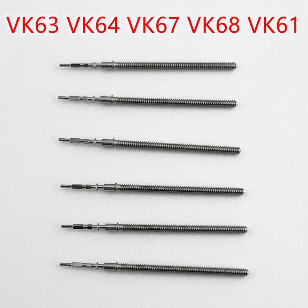 Goutent Steel Crown Parts Crown Watch Steel Stem Kit Fit VK63 VK64 VK67 VK68 VK61 Quartz Movement Stem Watch Accessories