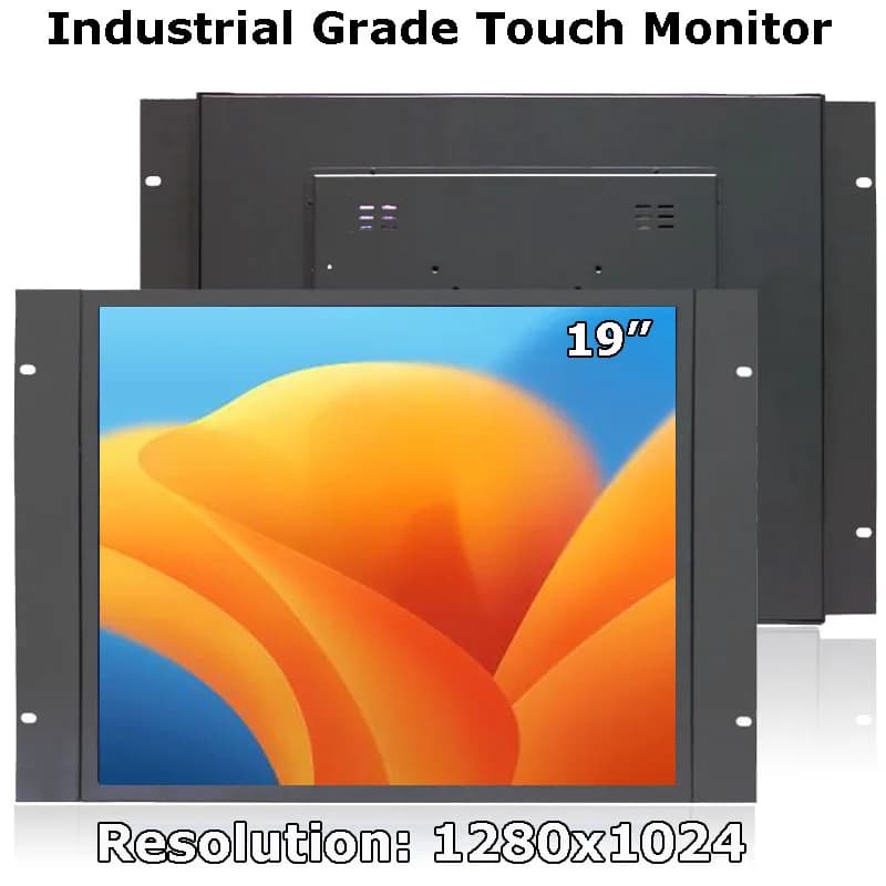 Newest 19 Inch 1280x024 8U Cabinet Monitor Open Frame Embedded Industrial Grade LCD Touch Monitor With AV/BNC/VGA/HDMI/USB