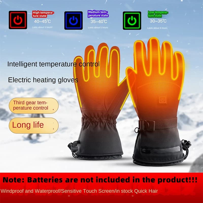 Winter Outdoor Smart Heating Cycling Gloves Cold Sports Gloves Electric Heating Temperature Control Motorcycle Gloves
