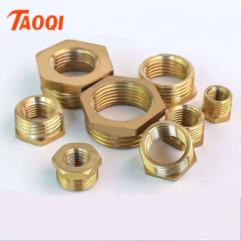 Brass Hex Bushing Reducer Pipe Fitting 1/8 1/4 3/8 1/2 3/4 F to M Threaded Reducing Copper Water Gas Adapter Coupler Connector