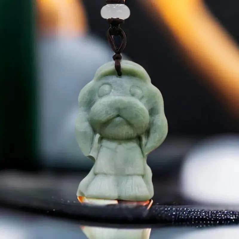 Natural Real Jade Dog Pendant Necklace Luxury Gemstones Amulet Talismans Carved Jewelry Accessories Vintage Designer Chinese