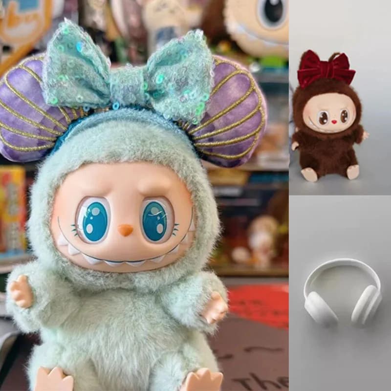wholesale Labubu Sitting Party Headband Plush Doll Accessories Kawaii Hair Band Adorable Toy Decoration Gift Labubu2 Clothes
