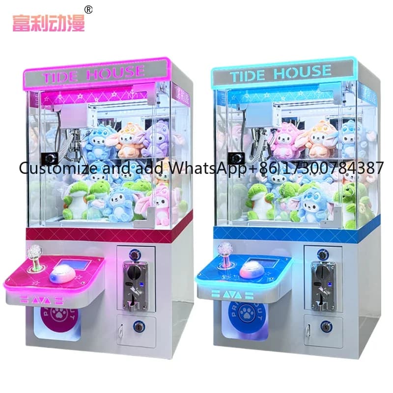 New commercial coin-operated children's mini doll grabbing machine, small household clip doll machine, boutique machine, stall t