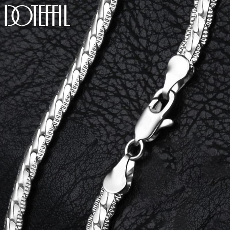 Gold/Solid Silver Color 8/16/18/20/22/24 Inch Side Chain Necklace For Women Man Fashion Jewelry Gifts