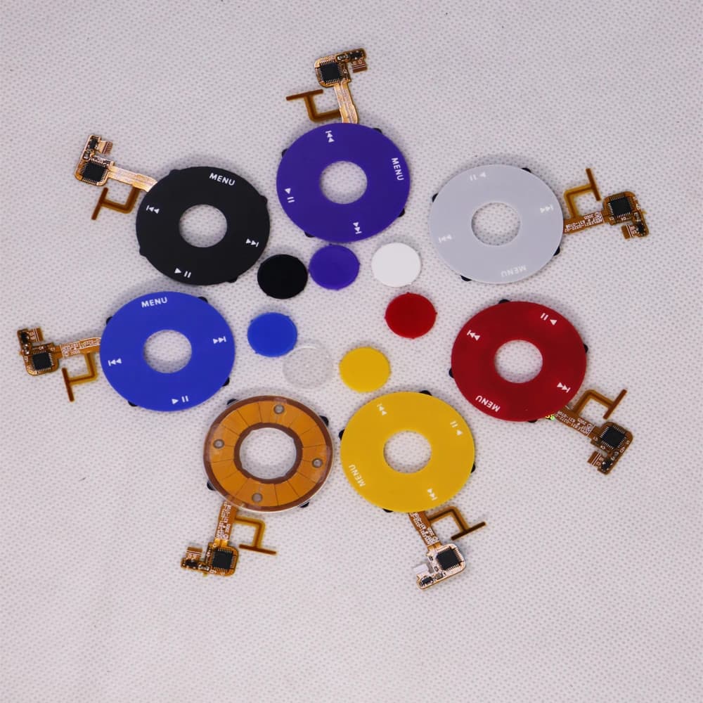 Clickwheel flex center button key for iPod 5th 5.5th Video 30GB 60GB 80GB Red Black White Yellow Purple Blue Clear A1136