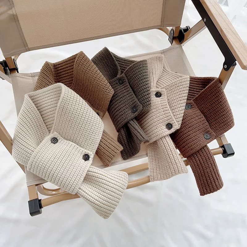 Knitted Children's Scarf Autumn Winter Kids Scarves for Girls Boys Warm Cross Baby Neck Warmers Child Accessories 68*10cm