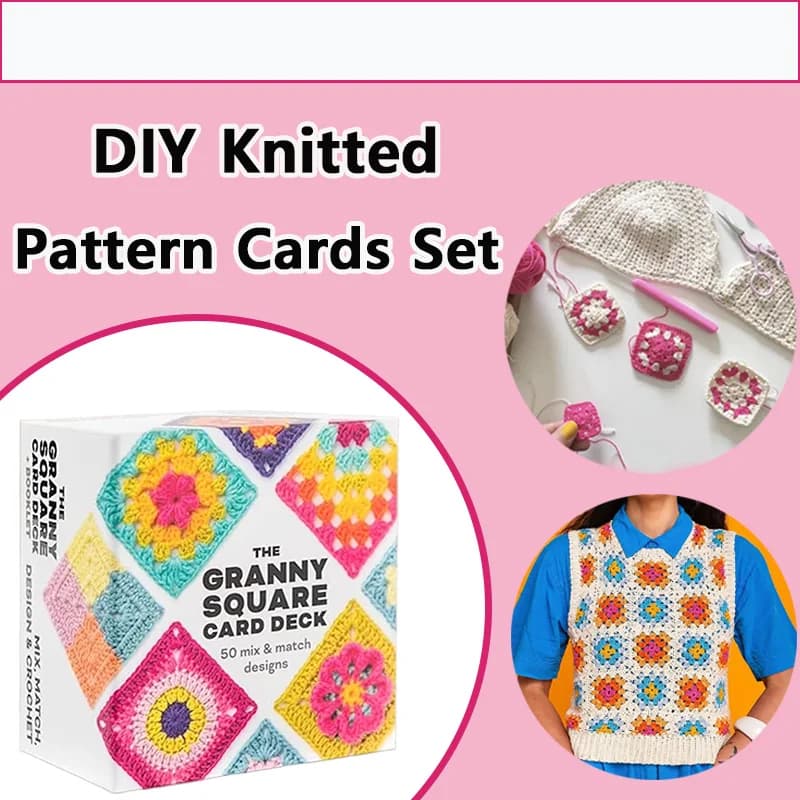 50pcs/box DIY Knitted Pattern Cards Mix Matchs Designs The Granny Square Card Decks for Beginners Learn Knitting Book VIE LENTE