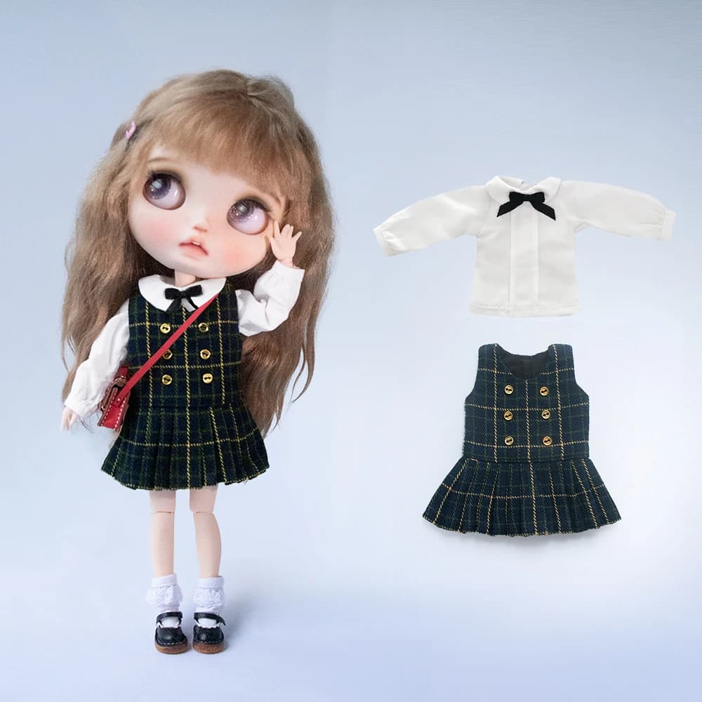 Blyth Clothes Dress Western style Dress For Licca Azones Ob22 24 27 Doll Accessories Blyth Dress Shirt