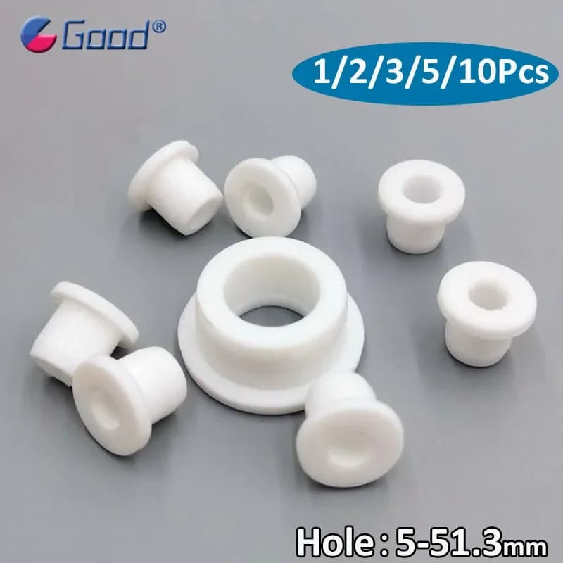 5mm-33.3mm White Silicone Rubber Grommet Round Hollow Hole Plug Wire Cable Insulation Protective Rings