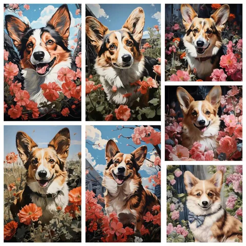 Diamond Painting Dog Full Square Drill 5D DIY Diamond Embroidery Animals Mosaic Sale Rhinestone Art Home Decor