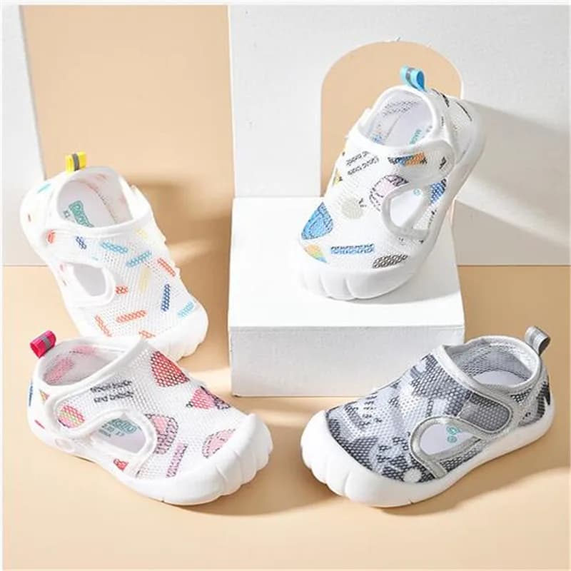 Summer Breathable Air Mesh Kids Sandals 1-4T Baby Unisex Casual Shoes Anti-slip Soft Sole First Walkers Infant Lightweight Shoes
