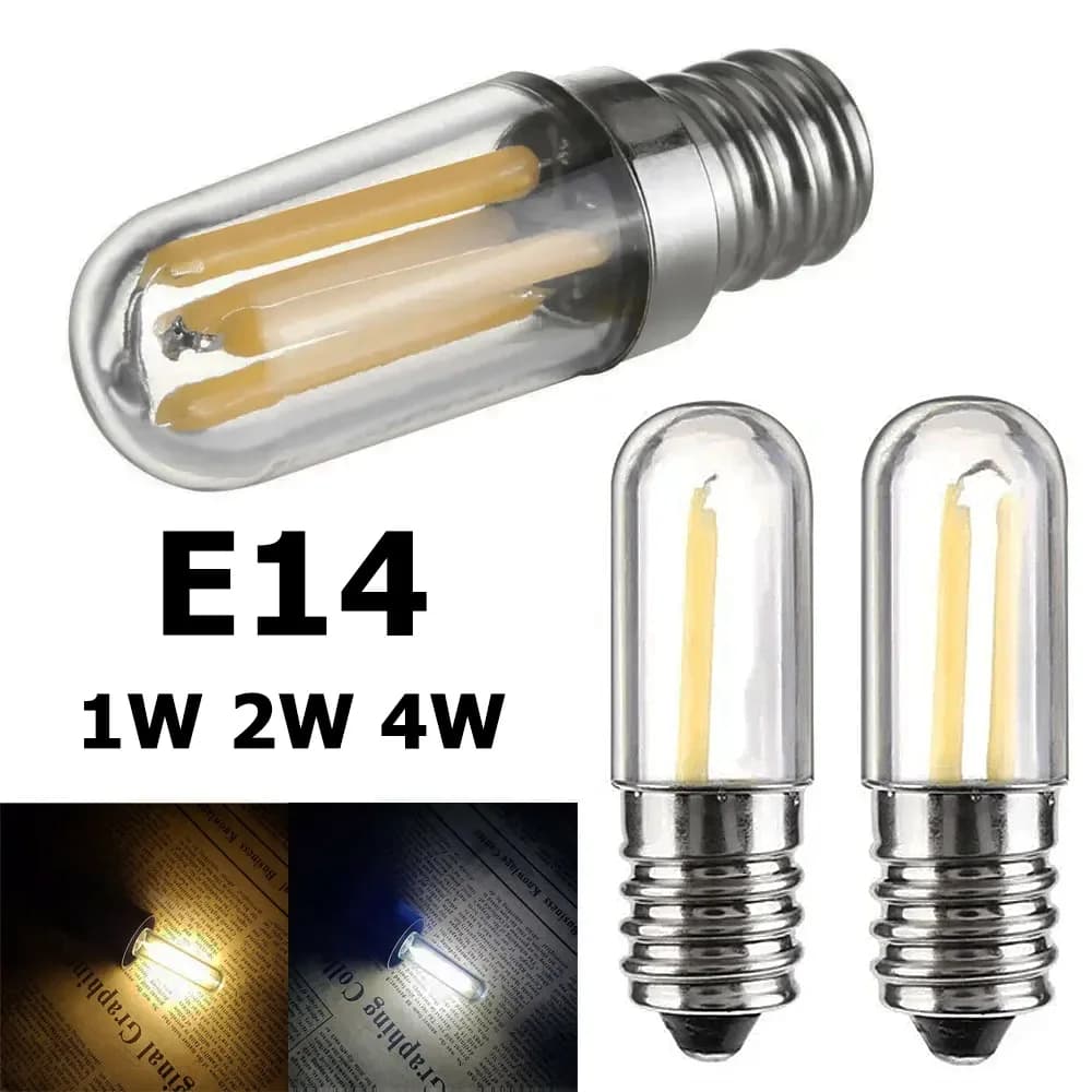 Dimmable E14 LED Filament Light 1W 2W 4W 220V LED Fridge Bulb Mini COB Lamp for Sewing Machine Range Hood Cool/Warm White Light