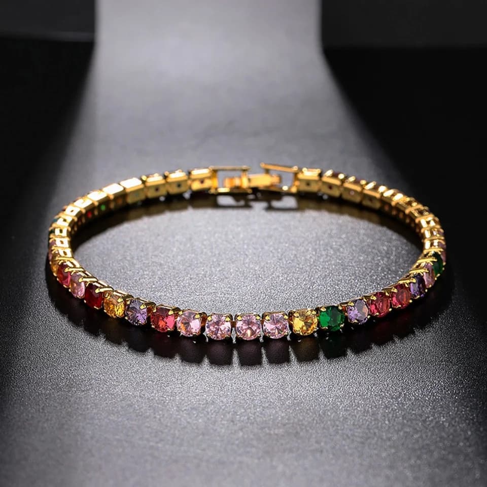 TrendMen Luxury Hip-hop Bingbing 3mm Cubic Zircon Crystal Tennis Men And Women Bracelet Jewelry Accessories