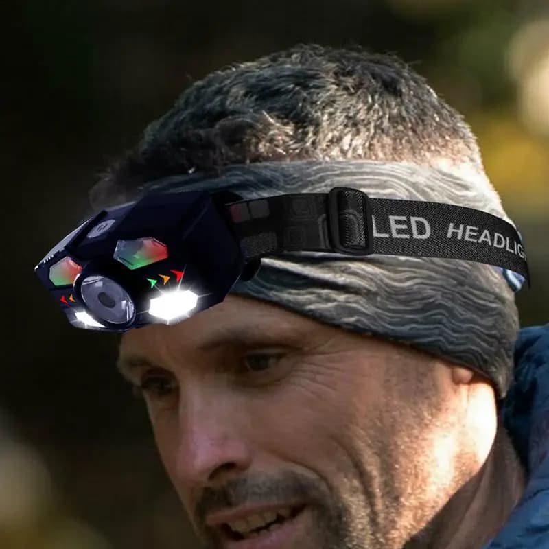 Super Bright Headlamp USB Rechargeable Multi-functional Sensor Headlight Portable Fishing Camping Outdoor Head Lamp Flashlight