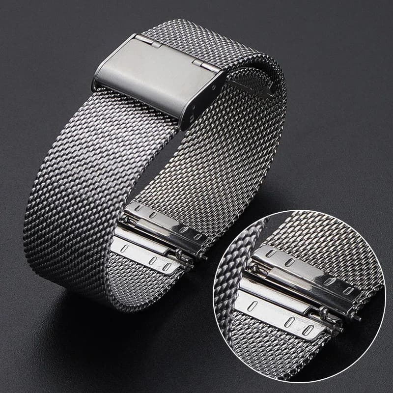 Milanese Loop Strap Stainless Steel Bracelet Watch Band 18mm 20mm 22mm Smart Watch Replacement Wristband 1.0mm 0.6mm 0.4mm Mesh