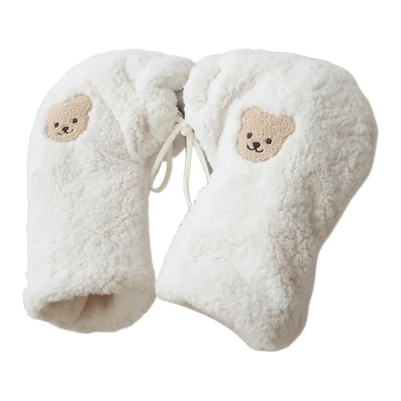 Comfortable Baby Scooter Hand Gloves with Embroidered Bear Soft & Warm Gloves