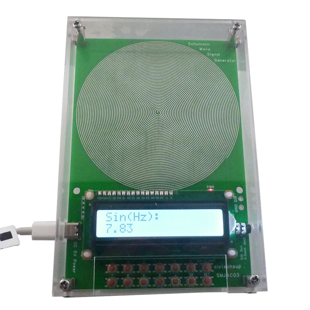 Schumann Resonance With Acrylic Shell 7.83HZ 0.01H-100KHPulse Sine Wave Generator 3.5MM Audio Frequency Saved When Power OFF