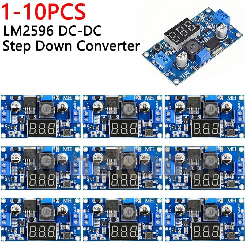 1-10PCS LM2596 DC DC Step Down Converter Voltage Regulator LED Display Voltmeter 4.0~40 to 1.3-37V Buck Adapter Adjustable Power