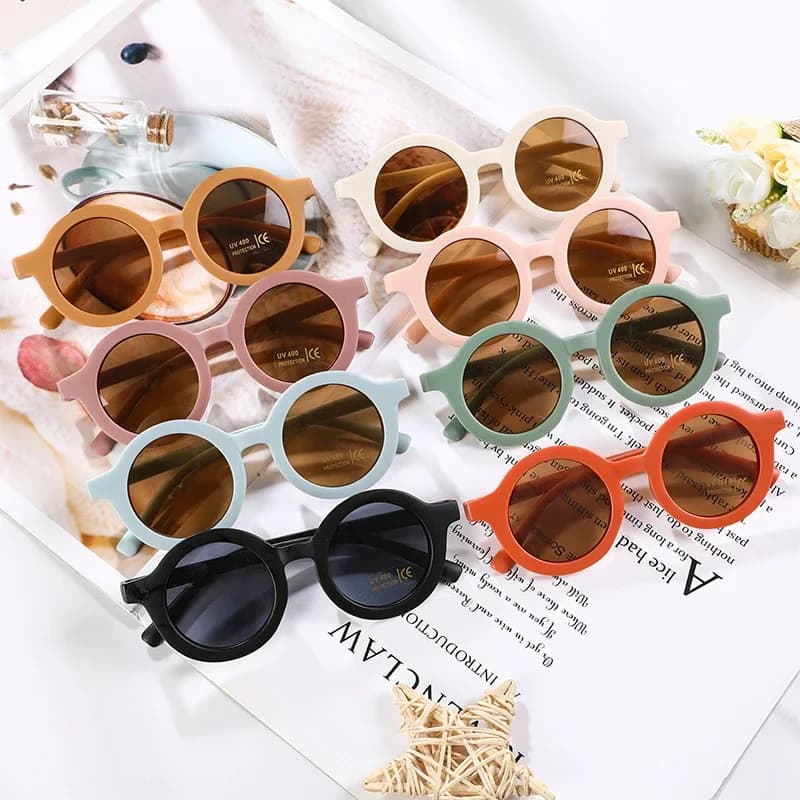 Korean Cute Round Sunglasses for Kids Girls Boys Children's Sun Glasses UV400 Protection De Sol Gafas