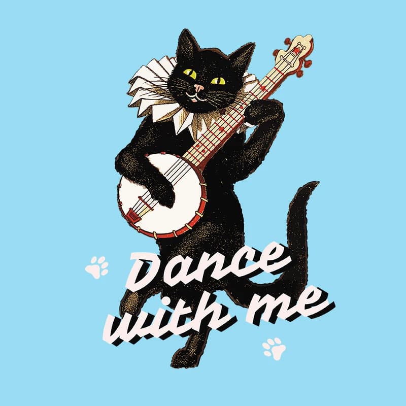 A black cat playing guitar Iron On Patch Heat Transfer Printing On Clothes Iron on transfer dtf transfers ready to press