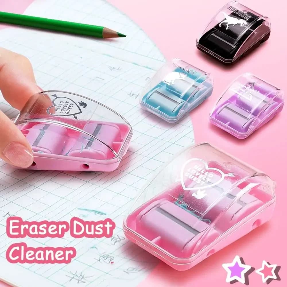 Mini Eraser Crumb Collectors Portable Desktop Vacuum Cleaner With Cute Eraser Manual Desktop Sweeper Students Gift School Office