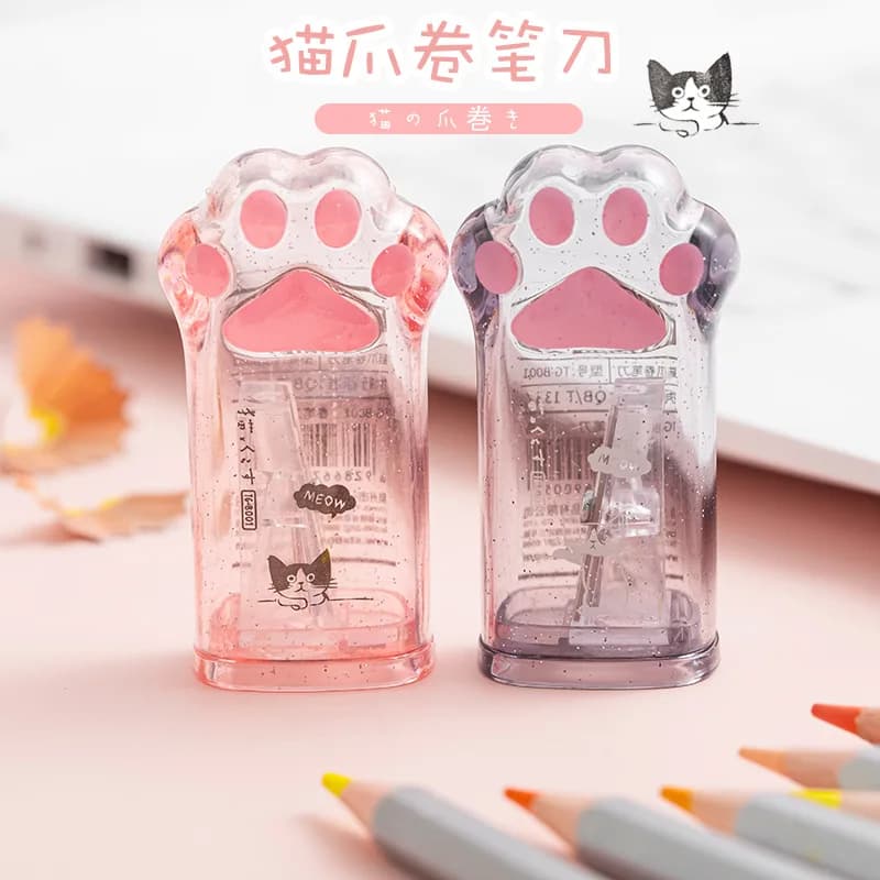 Kawaii Cat Paw Shaped Pencil Sharpener Stationery Kids Gift Cute School Supplies Korean Stationery